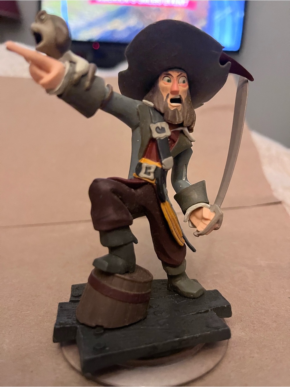 Disney Pirate Captain Figurine - Brown, Gray & Black
